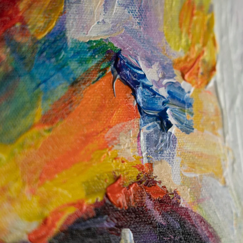 Handgemalte Katze Acrylbilder im Rahmen "Abstrakter Kater" Texturierte Wandkunst
