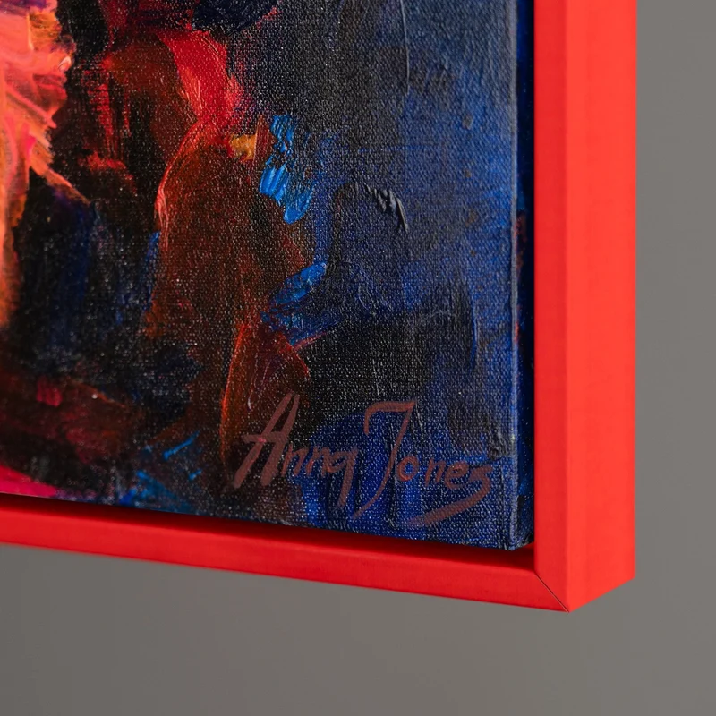Handgemalte Katze Acrylbilder im Rahmen "Abstrakter Kater" Texturierte Wandkunst