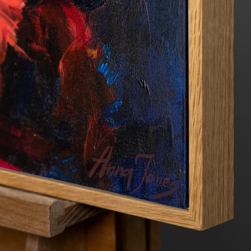 Handgemalte Katze Acrylbilder im Rahmen "Abstrakter Kater" Texturierte Wandkunst