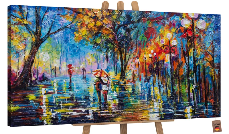 Handgemalte acrylbilder modern "Herbstliche Allee"