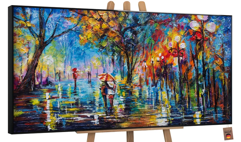 Handgemalte acrylbilder modern "Herbstliche Allee"