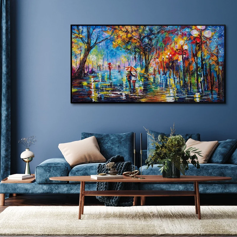 Handgemalte acrylbilder modern "Herbstliche Allee"