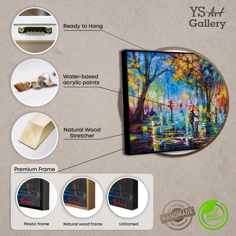 Handgemalte acrylbilder modern "Herbstliche Allee"