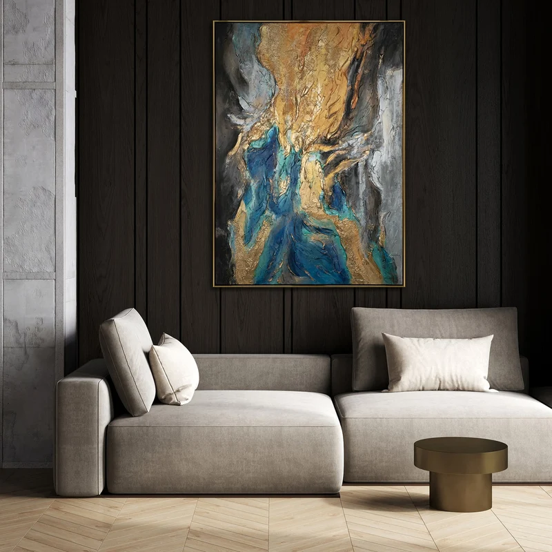 Handgemaltes vertikales Bild "Abstrakte Symphonie" Hochformat Groß