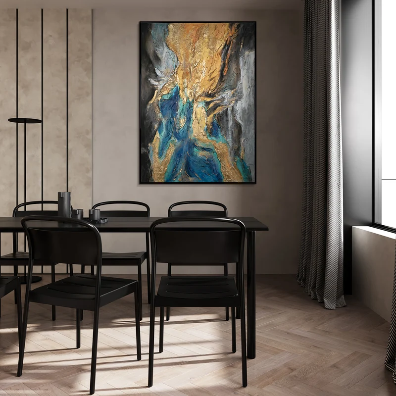 Handgemaltes vertikales Bild "Abstrakte Symphonie" Hochformat Groß