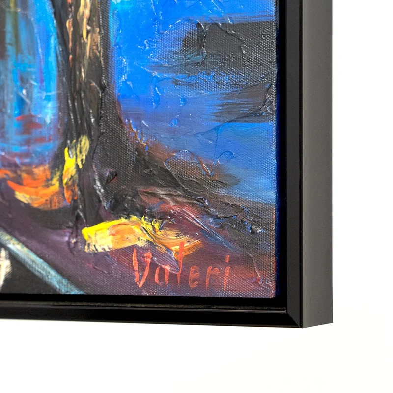 Abstrakte landschaftsmalerei handgemalt "Abends in Paris"