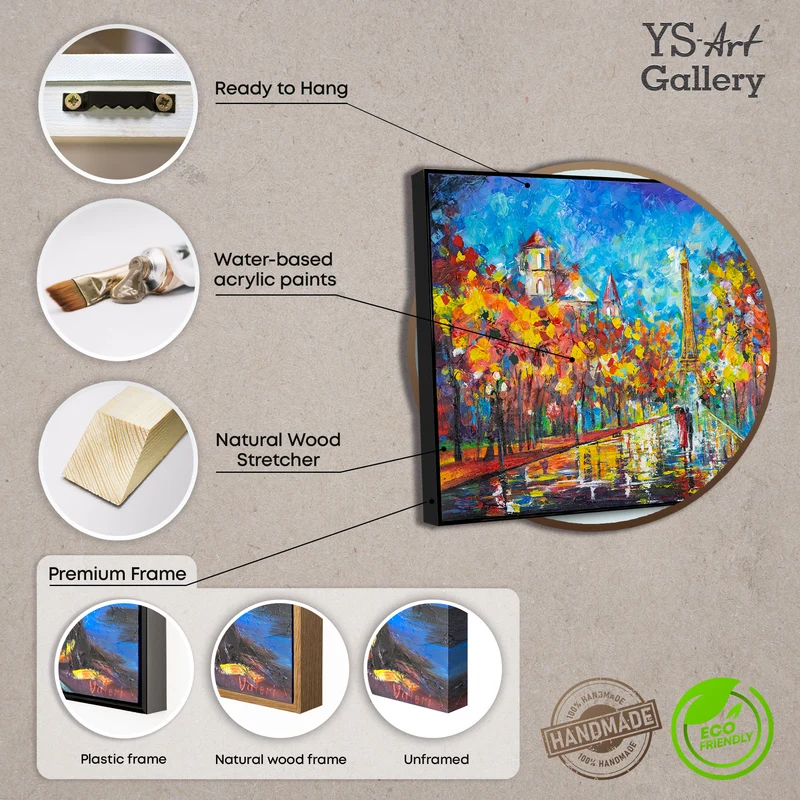 Abstrakte landschaftsmalerei handgemalt "Abends in Paris"