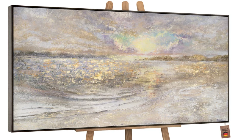 Abstrakte landschaftsmalerei handgemalt "Meer Dämmerung"