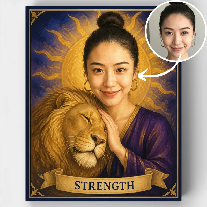 Strength Tarot Portrait - Custom Paint by Numbers Kit