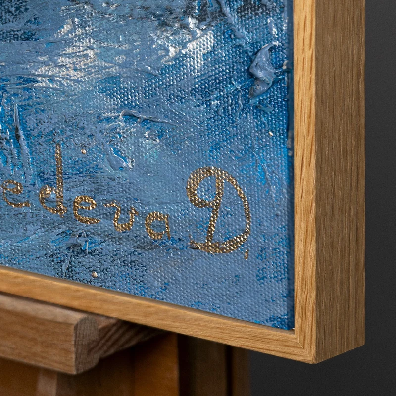 Nachtleuchtende Kunstwerke Gemälde Handgemalt mit Rahmen "Magische Karte"