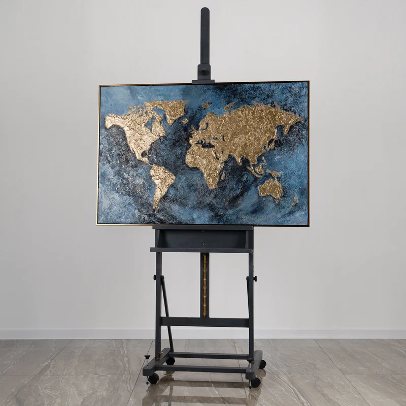 Nachtleuchtende Kunstwerke Gemälde Handgemalt mit Rahmen "Magische Karte"