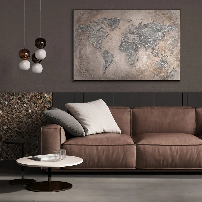 Leuchtende Kunstwerke Gemälde Handgemalt "Welt auf Leinwand"
