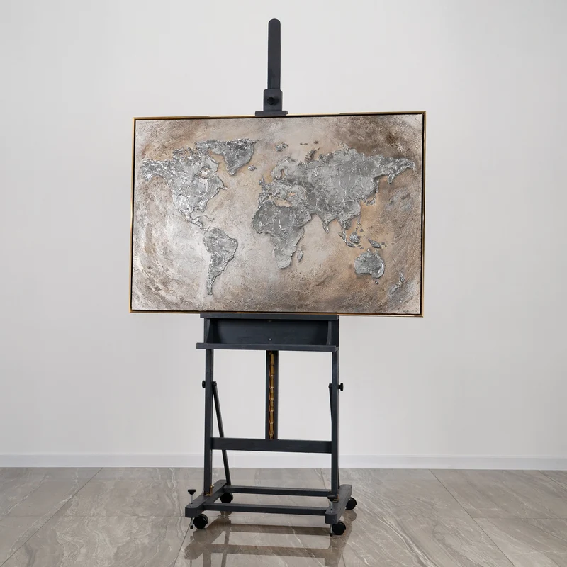 Leuchtende Kunstwerke Gemälde Handgemalt "Welt auf Leinwand"