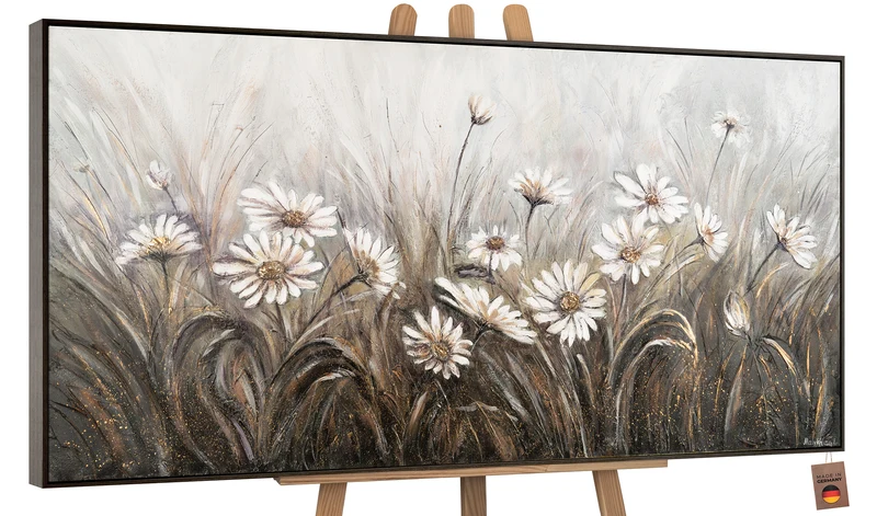 Landschaftsbilder gemalt acryl mit Rahmen "Gänseblümchen"