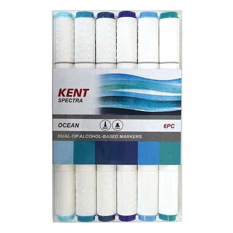 Kent Spectra Graphic Design Marker 6 pc Set