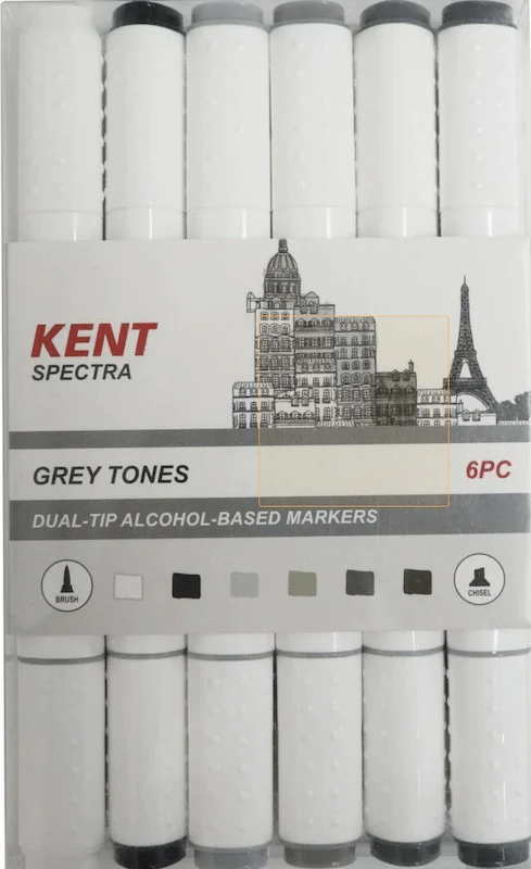 Kent Spectra Graphic Design Marker 6 pc Set