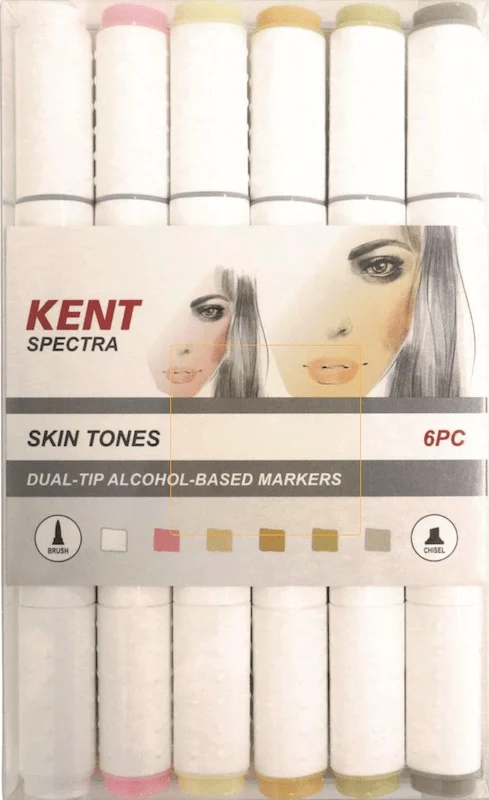 Kent Spectra Graphic Design Marker 6 pc Set