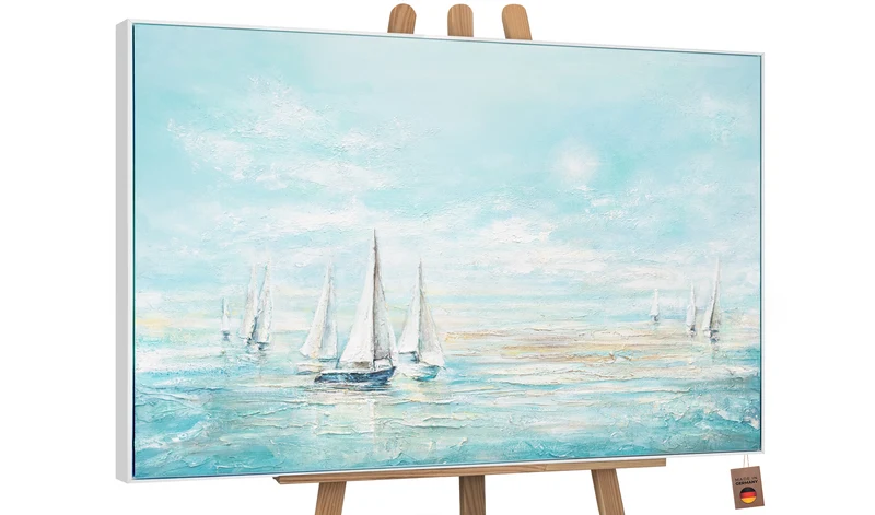 Meereslandschaft handgemalte acrylbilder auf leinwand "Meeresblau" 120x80cm
