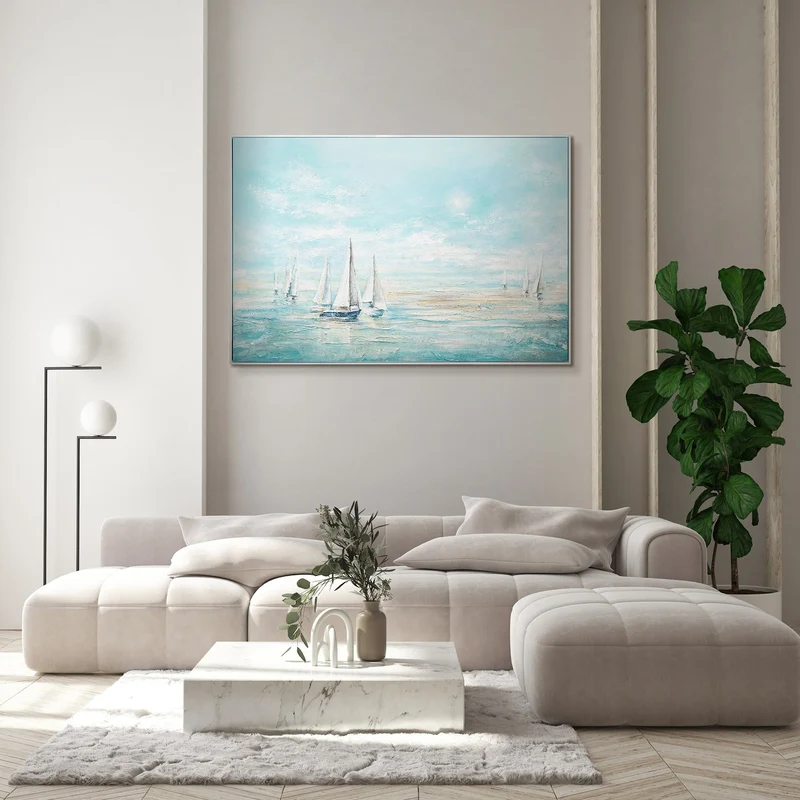 Meereslandschaft handgemalte acrylbilder auf leinwand "Meeresblau" 120x80cm