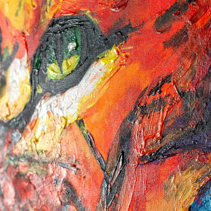 Gemälde mit Rahmen handgemalt abstrakt Löwenstärke Bilder wohnzimmer