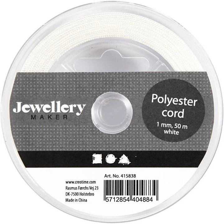 White Polyester Cord, 50 m