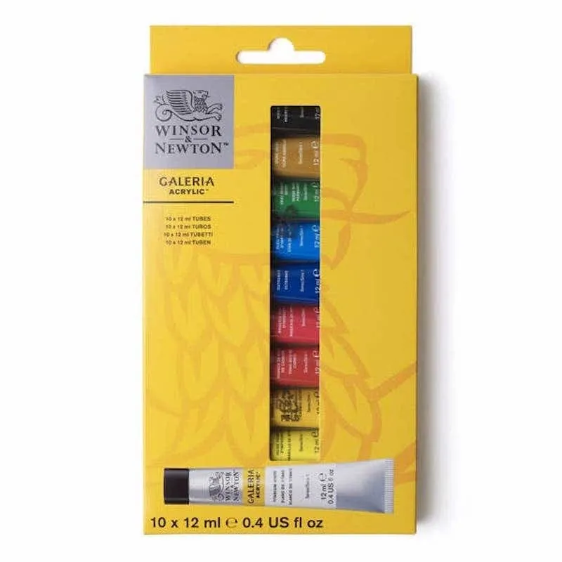Winsor & Newton Galeria Acrylic Set of 10x 12ml Tubes