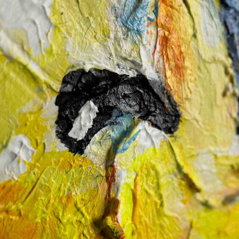 Abstrakte Acrylmalerei auf Leinwand mit Rahmen "Mächtiger Adler"