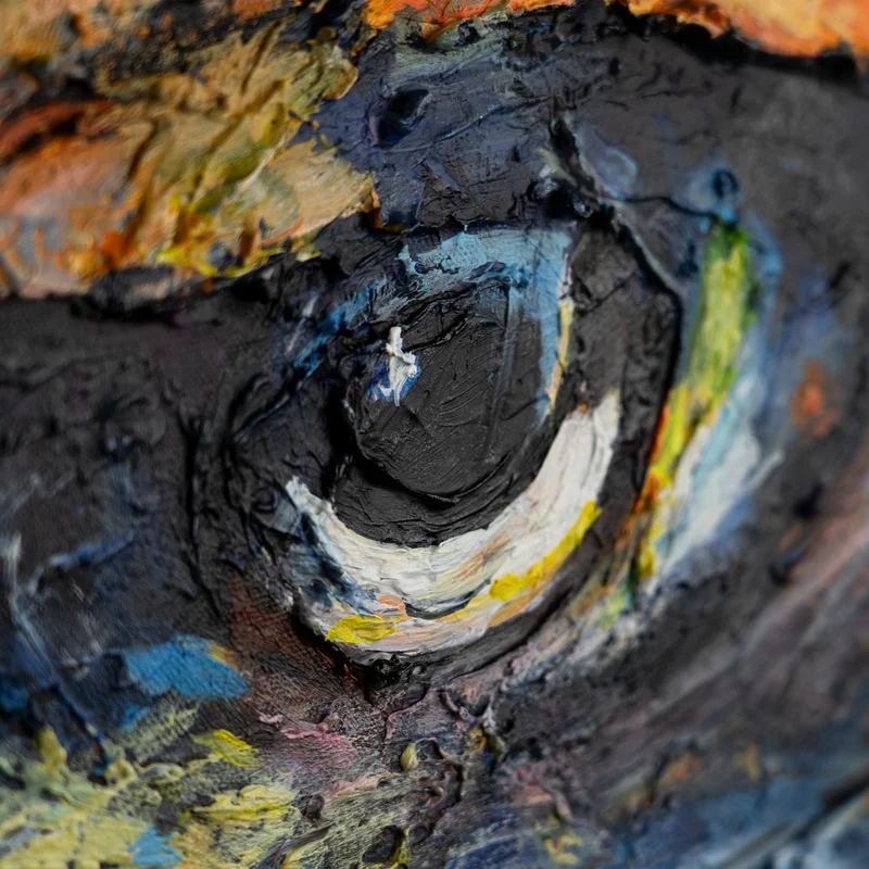 Abstrakte Acrylmalerei auf Leinwand mit Rahmen "Mächtiger Adler"