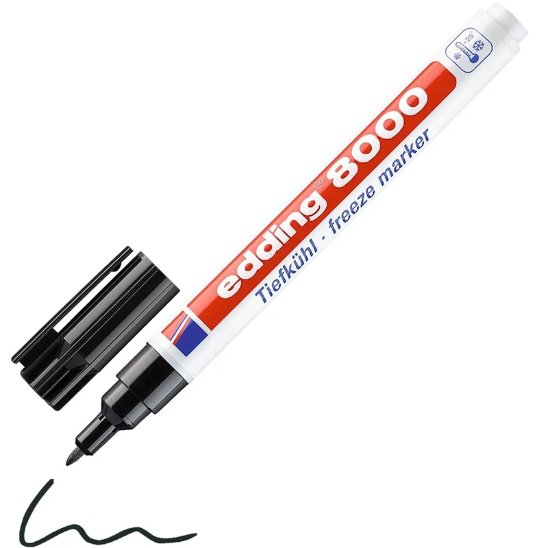 edding 8001 Tiefkühlmarker schwarz – bis -25°C, 1,0 mm
