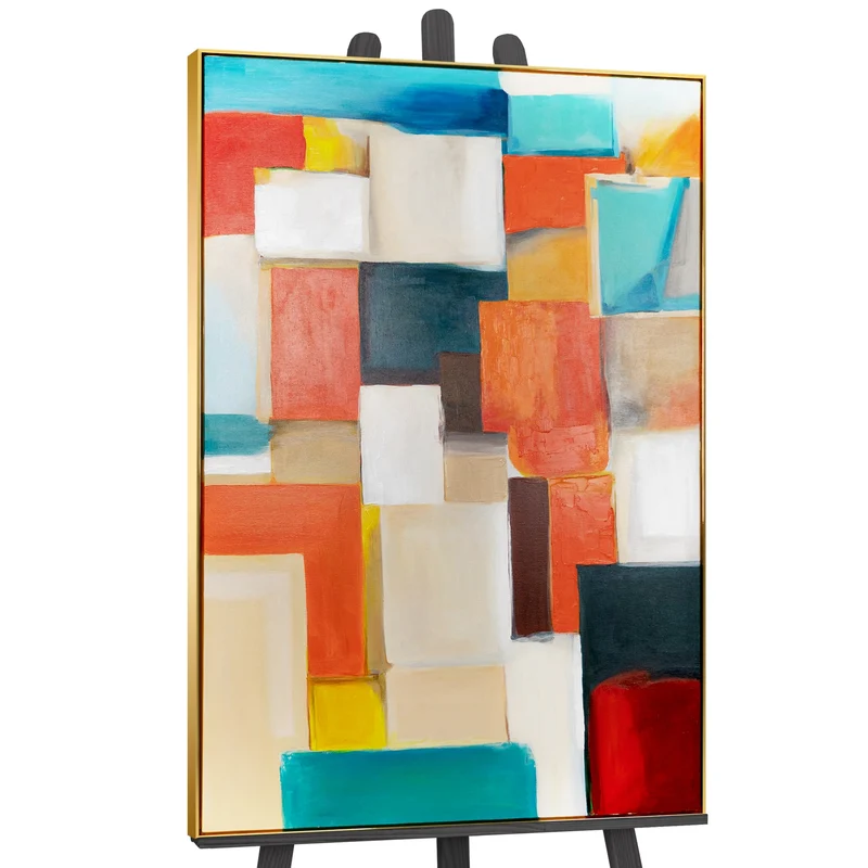 Rahmen Acrylgemälde Moderne Wanddekoration Wohnzimmer "Geometrische Illusion"