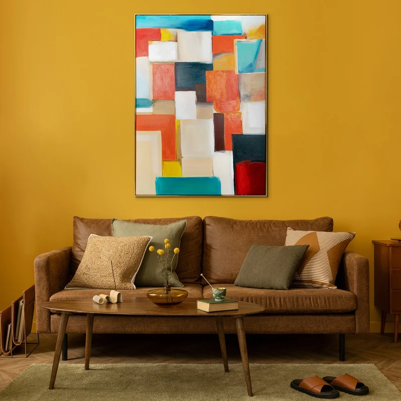 Rahmen Acrylgemälde Moderne Wanddekoration Wohnzimmer "Geometrische Illusion"