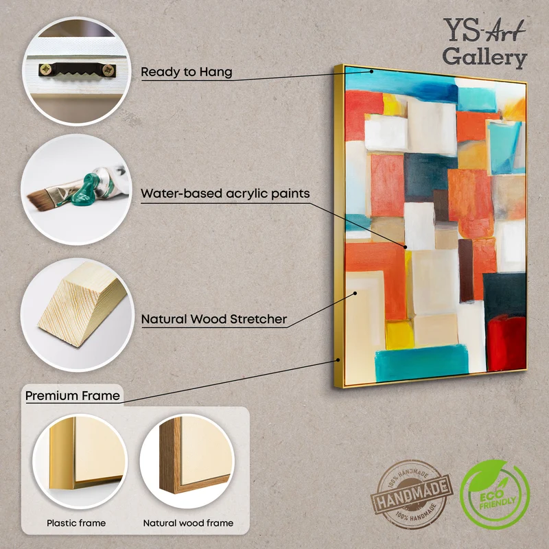 Rahmen Acrylgemälde Moderne Wanddekoration Wohnzimmer "Geometrische Illusion"