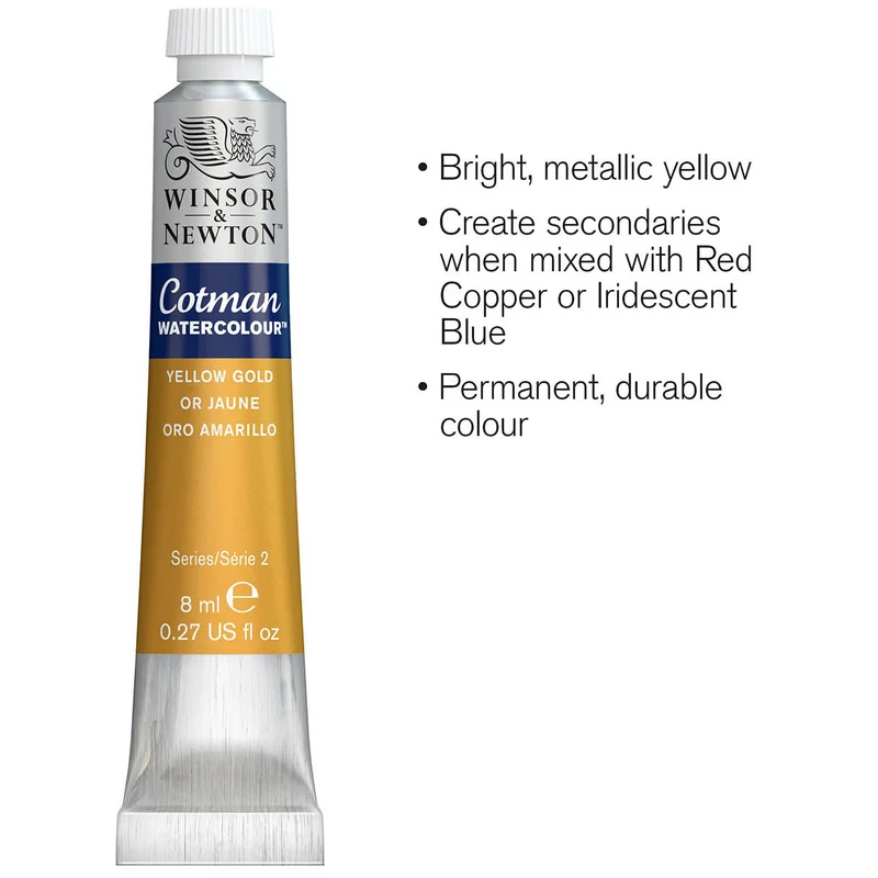 Winsor and Newton - Cotman Watercolour - 8ml - Yellow Gold