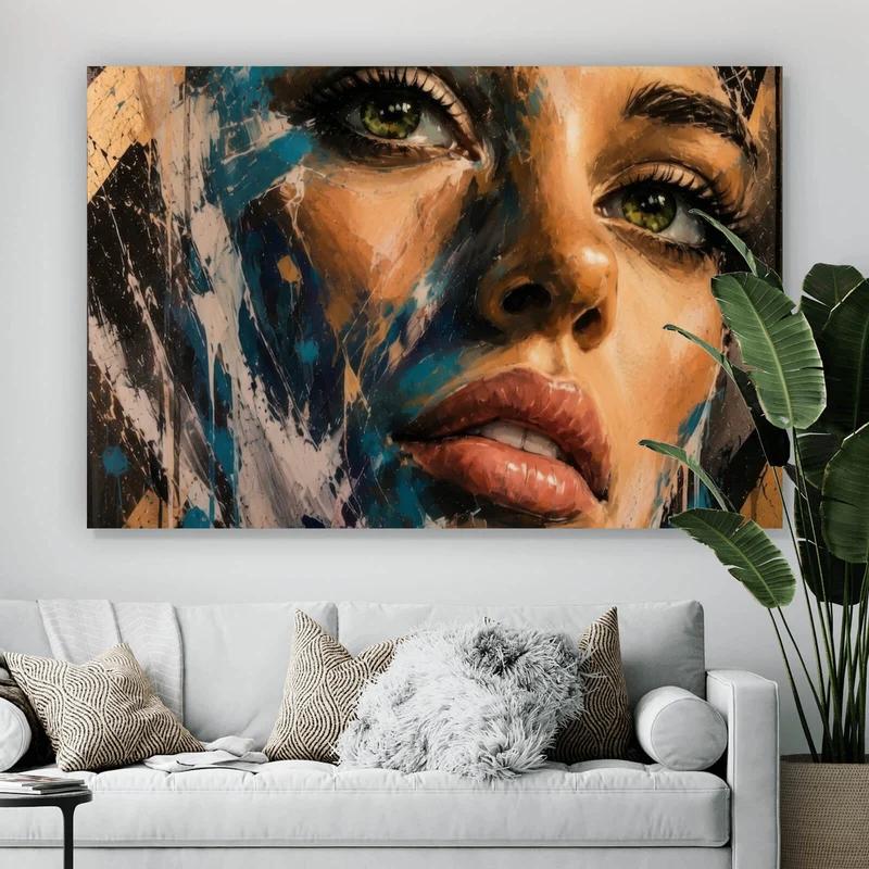 Acrylglasbild Modernes Porträt im Street Art Stil Querformat