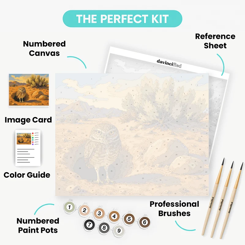Burrowing Owl at Dusk - Paint by Numbers Kit