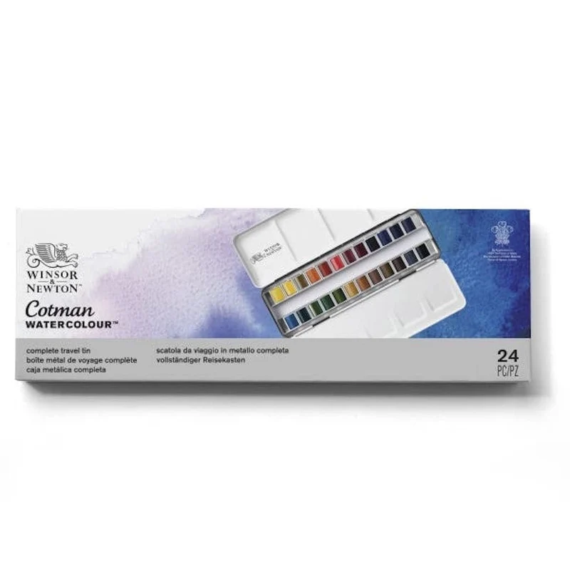 Winsor & Newton Cotman Metal Sketcher’s Box 24 half pans