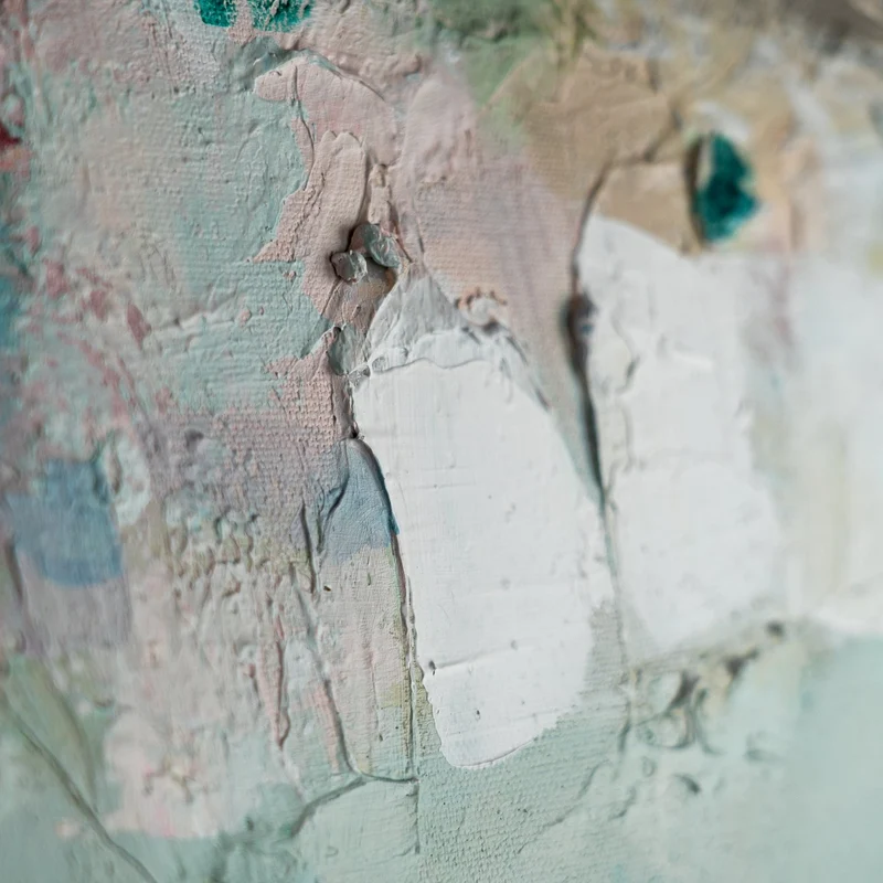 Handgemalte Abstrakte Kunst im Rahmen "Stille Konsonanz" Einzigartige Wandkunst