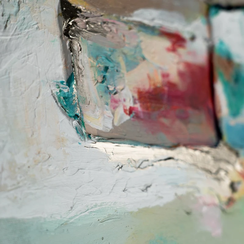 Handgemalte Abstrakte Kunst im Rahmen "Stille Konsonanz" Einzigartige Wandkunst