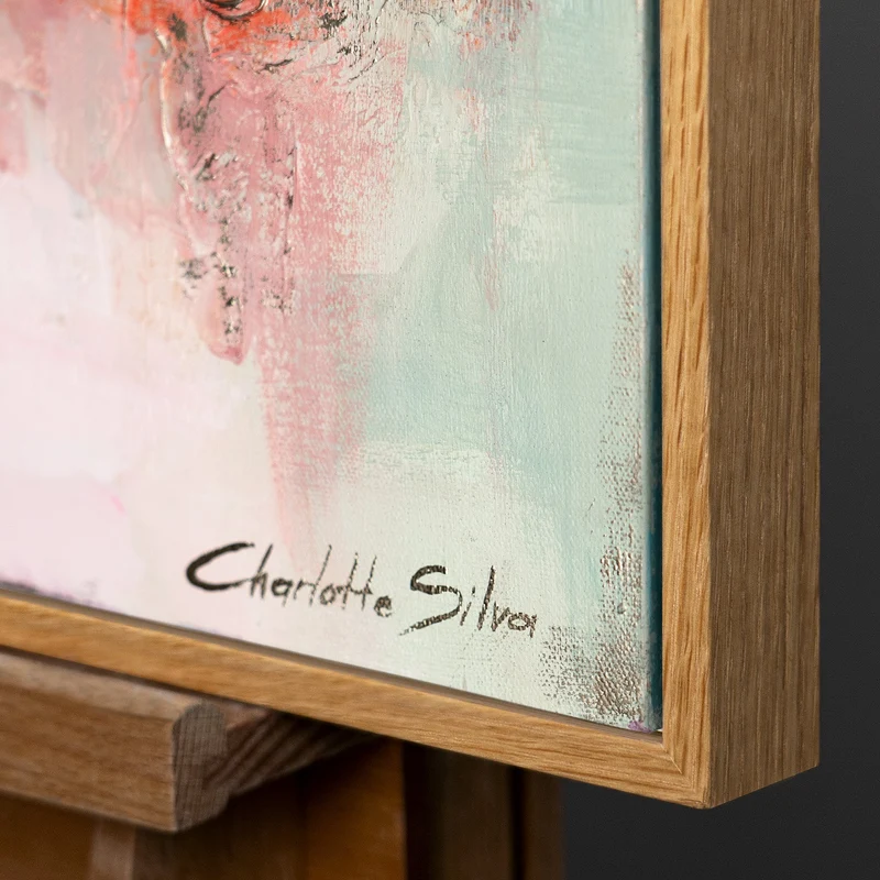 Handgemalte Abstrakte Kunst im Rahmen "Stille Konsonanz" Einzigartige Wandkunst