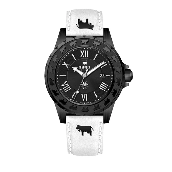 Blackcollection Damen Schwarz Weiss 34mm
