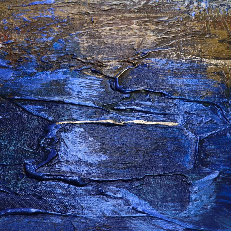 Abstrakte handgemalte acrylbilder auf leinwand "Ultramarin"