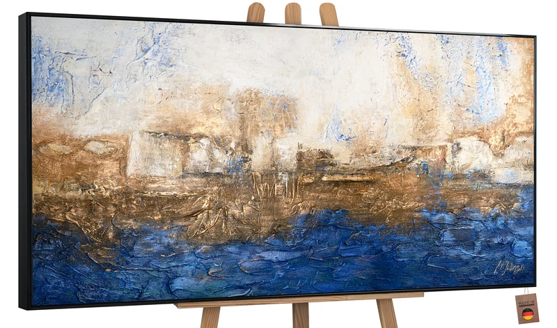 Abstrakte handgemalte acrylbilder auf leinwand "Ultramarin"