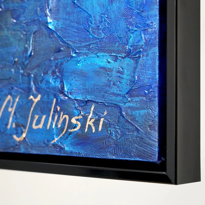 Abstrakte handgemalte acrylbilder auf leinwand "Ultramarin"