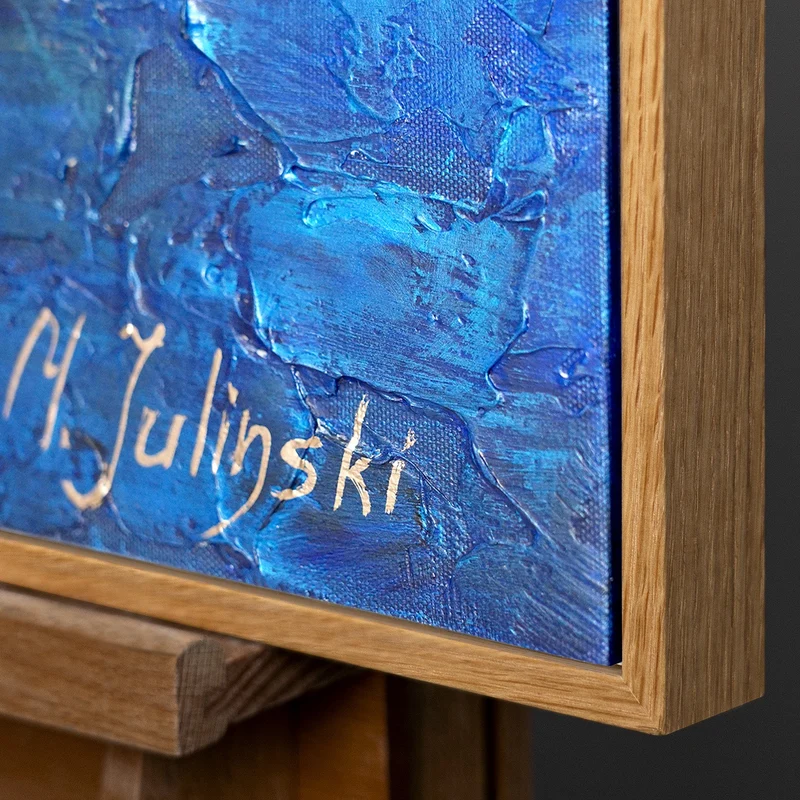 Abstrakte handgemalte acrylbilder auf leinwand "Ultramarin"
