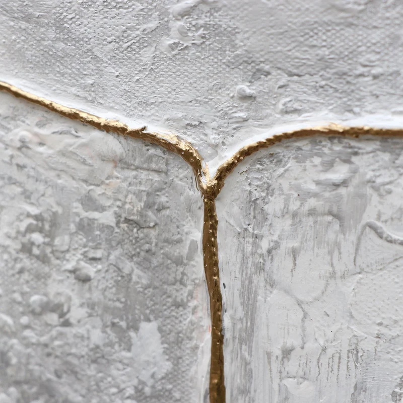 Handgemalte acrylbilder auf leinwand "goldene Schleife"