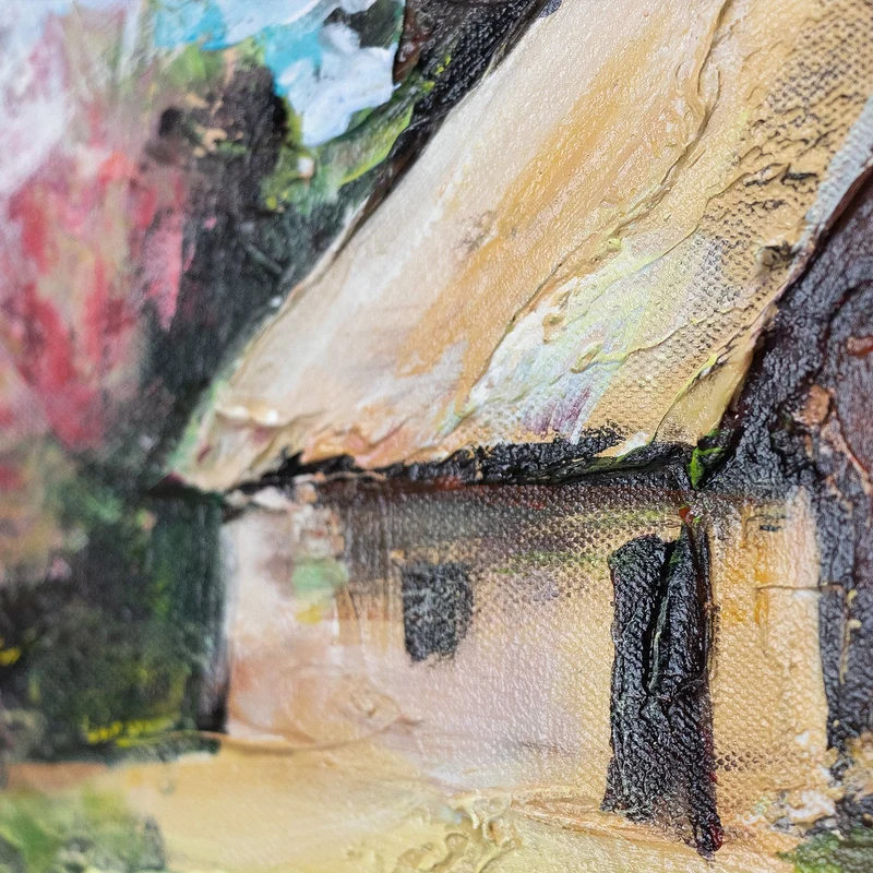 Abstrakte handgemalte acrylbilder auf leinwand "Wasserfall"