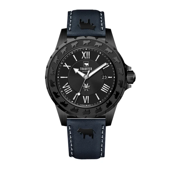 Blackcollection Damen Schwarz Blau 34mm