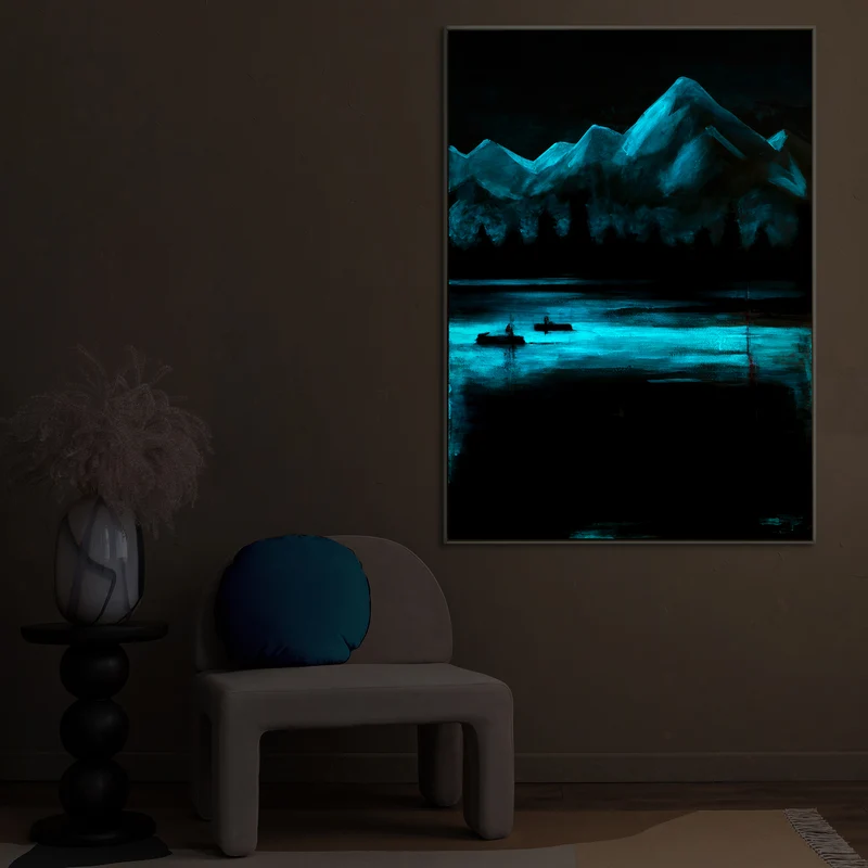 Fluoreszierendes selbst leuchtendes Landschaftsmalerei "Waldhorizonte"