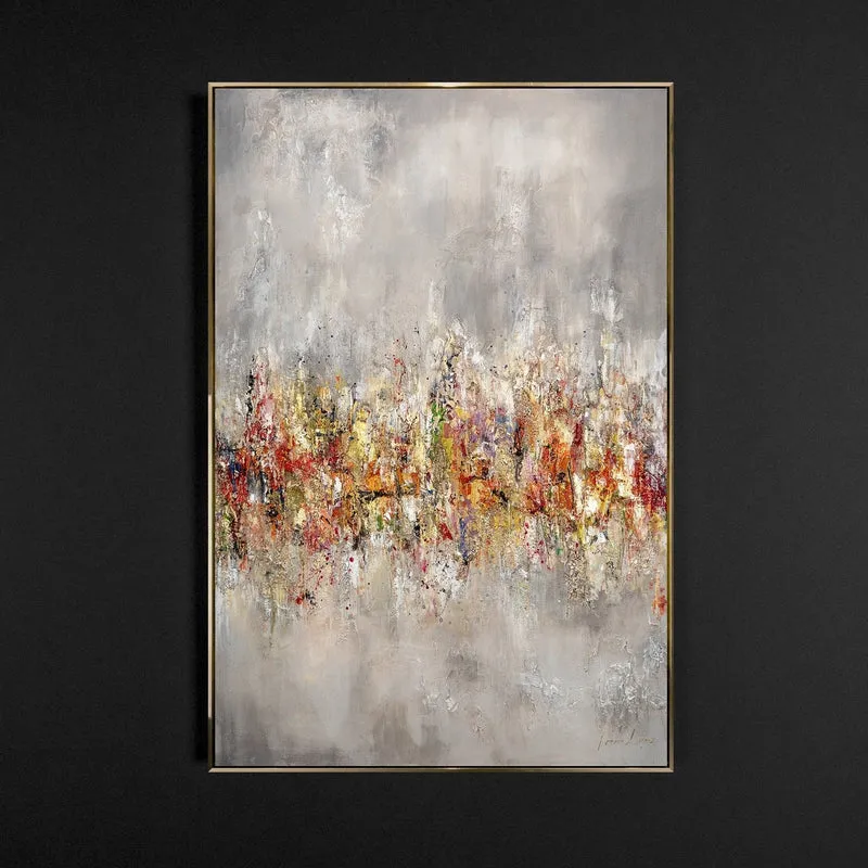 Handgemalte Acrylbilder auf Leinwand mit Rahmen "Heller Horizont"