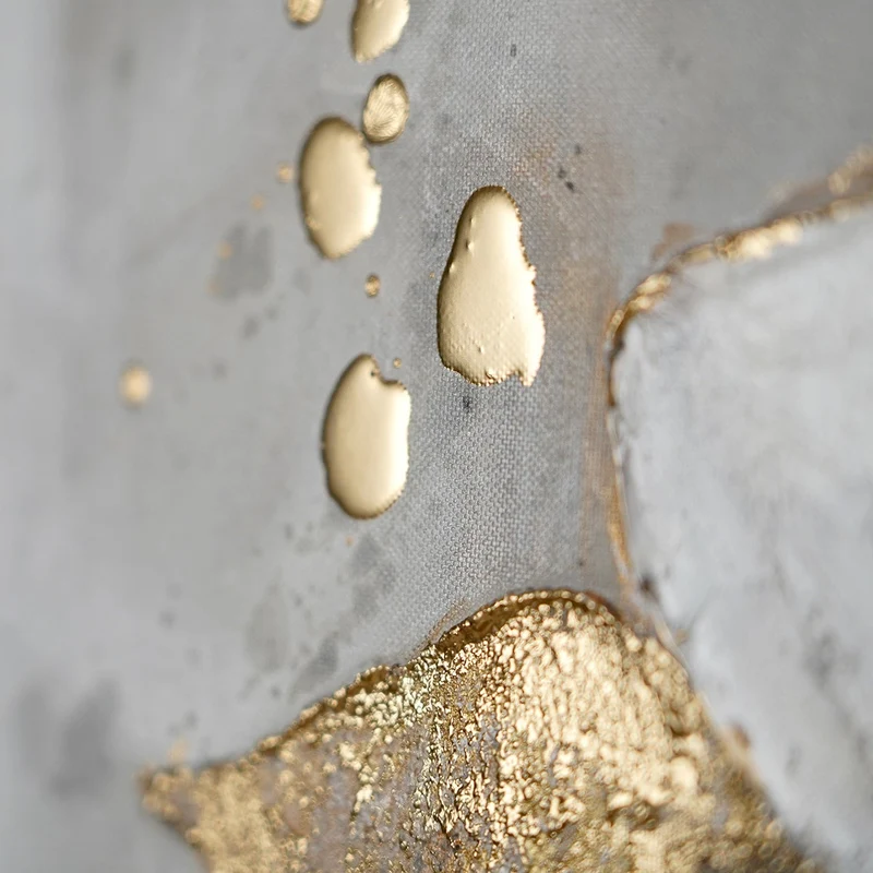 Handgemachte Acrylbilder mit rahmen "Goldene Blüten"